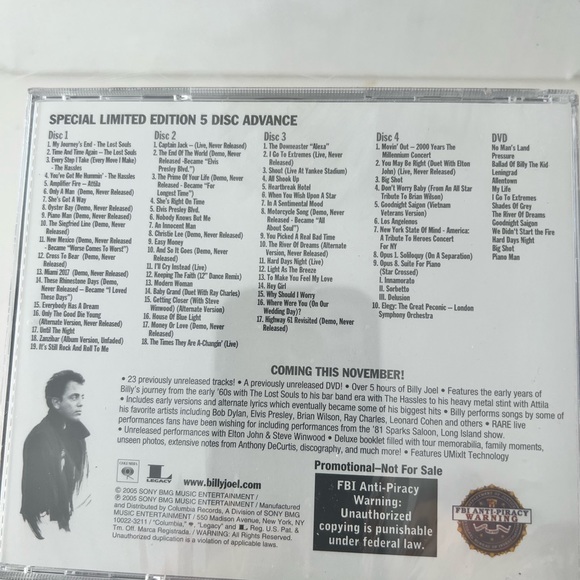 Billy Joel MY LIVES 5 CD Set NIB Special Limited Edition Advance - Picture 3 of 4